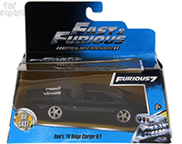 Jada Toys Fast & Furious - Dom's Dodge Charger with Engine Blower Hardtop (1970, 1/32 scale diecast model car, Black) 97042