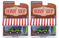 Greenlight - The Hobby Shop Series 10 | Jeep® CJ-5 Renegade with Surfboards (1971, 1/64 scale diecast model car, Big Bad Green) 97100B/48