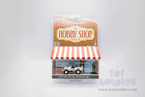 Greenlight - The Hobby Shop Series 11 | Willys MB Jeep&reg; UN "United Nations" White and Security Officer Figurine (1942, 1/64 scale diecast model car, White) 97110A/48