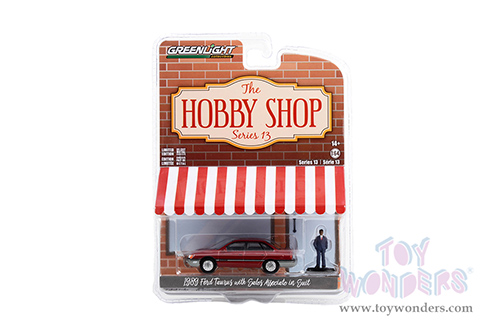 Greenlight - The Hobby Shop Series 13 | Ford Taurus with Sales Associate in Suit (1989, 1/64 scale diecast model car, Red) 97130D/48