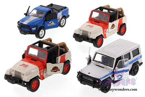 Jada Toys Jurassic World Assortment 12 pcs. (1/43 scale diecast model car, Asstd.) 97148