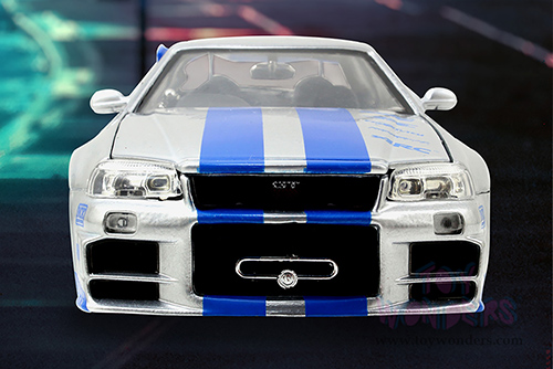 Jada Toys Fast & Furious - Brian's Nissan Skyline GT-R Hard Top (1/24 scale diecast model car, Candy Silver) 97158/4