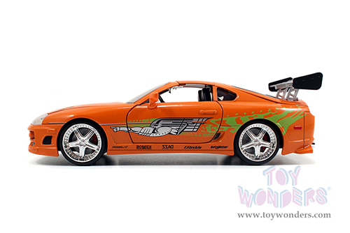 Jada Toys Fast & Furious - Brian's Toyota Supra Open Top (1/24 scale diecast model car, Orange) 97168/4
