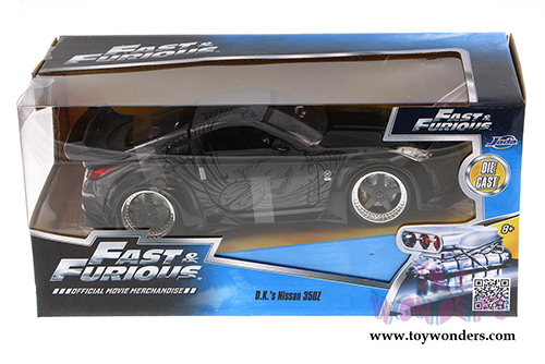 Jada Toys Fast & Furious - D.K.'s Nissan 350Z Hardtop (1/24 scale diecast model car, Gray) 97172