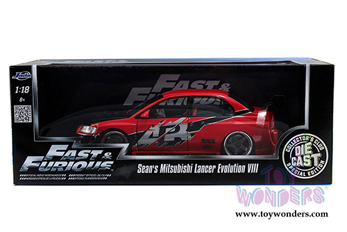 Jada Toys Fast & Furious - Sean's Mitsubishi Lancer Evolution VIII Hard Top (1/18 scale diecast model car, Red) 97179