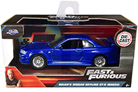 Jada Toys Fast & Furious - Brian's Nissan Skyline GT-R Hard Top (1/32 scale diecast model car, Blue) 97185