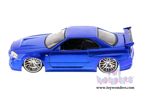 Jada Toys Fast & Furious - Brian's Nissan Skyline GT-R Hardtop (1/24 scale diecast model car, Candy Blue) 97217