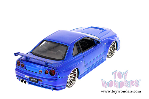 Jada Toys Fast & Furious - Brian's Nissan Skyline GT-R Hardtop (1/24 scale diecast model car, Candy Blue) 97217