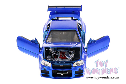 Jada Toys Fast & Furious - Brian's Nissan Skyline GT-R Hardtop (1/24 scale diecast model car, Candy Blue) 97217