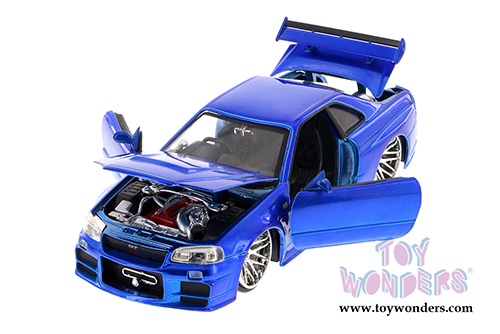 Jada Toys Fast & Furious - Brian's Nissan Skyline GT-R Hardtop (1/24 scale diecast model car, Candy Blue) 97217