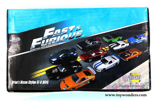 Jada Toys Fast & Furious - Brian's Nissan Skyline GT-R Hardtop (1/24 scale diecast model car, Candy Blue) 97217