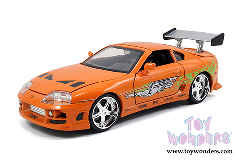 Jada Toys Fast & Furious - Brian's Toyota Supra Open Top (1995, 1/24 scale diecast model car, Orange) 97236