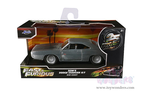 Jada Toys Fast & Furious - Dom's Dodge Charger R/T Hardtop (1/32 scale diecast model car, Bare Metal) 97350