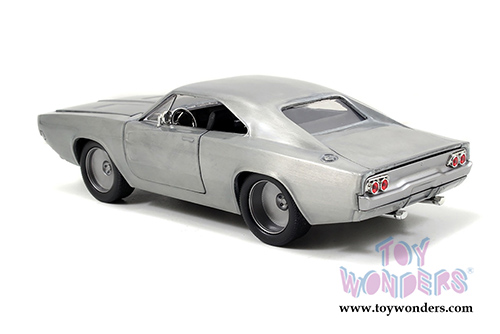 Jada Toys Fast & Furious - Dom's Dodge Charger Hardtop (1968, 1/24 scale diecast model car, Bare Metal) 97370