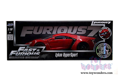 Jada Toys Fast & Furious - Lykan HyperSport Hard Top (1/18 scale diecast model car, Red) 97388
