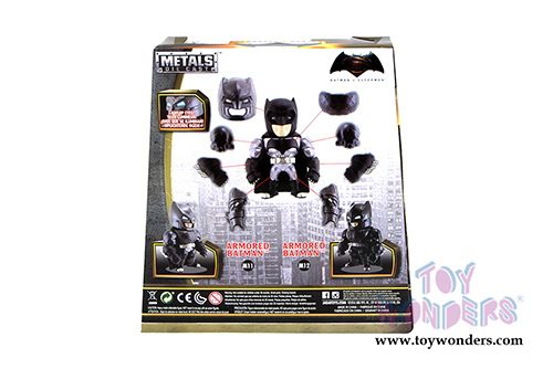 Jada Toys - Metals Die Cast | Batman v Superman - Armored Batman Figure (6" diecast model toy, Black and Silver) 97389