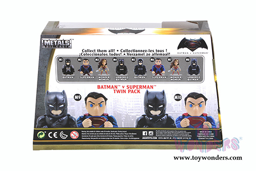 Jada Toys - Metals Die Cast | Batman v Superman - Armored Batman and Superman Twin Pack Movie Version Figures (4" diecast model toy, Black and Blue) 97394