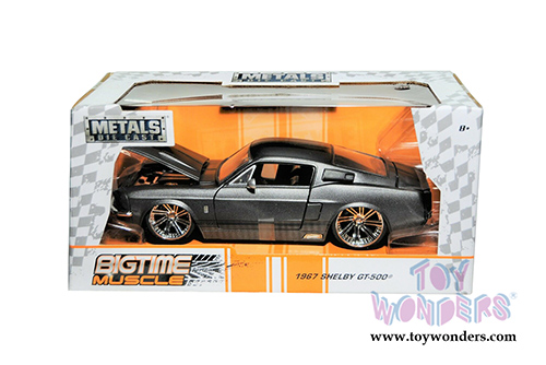 Jada Toys - Metals Die Cast | Big Time Muscle Shelby GT500 Hardtop (1967, 1/24 scale diecast model car, Charcoal Gray) 97411