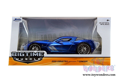 Jada Toys - Metals Die Cast | Big Time Muscle Corvette&reg; Stingray Concept Hardtop (2009, 1/24 scale diecast model car, Candy Blue) 97468/4