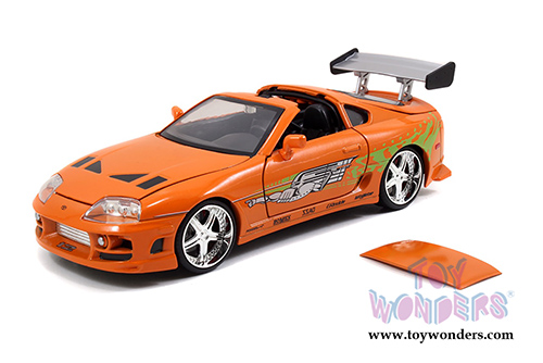 Jada Toys Fast & Furious - Twin Pack - Dom's Dodge Charger and Brian's Toyota Supra Open Top (1/24 scale diecast model car, Asstd.) 97503