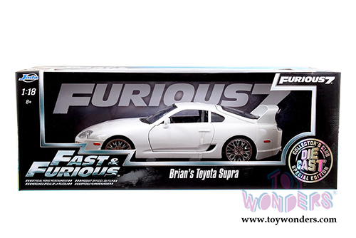 Jada Toys Fast & Furious - Brian's Toyota Supra Hard Top (1/18 scale diecast model car, White) 97509W