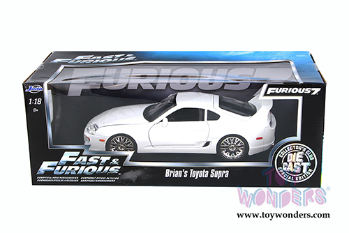 Jada Toys Fast & Furious - Brian's Toyota Supra Hard Top (1/18 scale diecast model car, White) 97509W