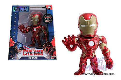 Jada Toys - Metals Die Cast | Captain America: Civil War - Iron Man Figure (4" diecast model toy, Red/Gold) 97557