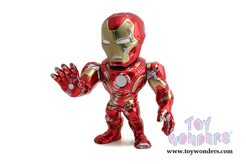 Jada Toys - Metals Die Cast | Captain America: Civil War  - Captain America and Iron Man with Battle Damage Twin Pack Figures (4" diecast model toy, Blue and Red) 97563