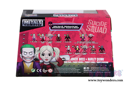 Jada Toys - Metals Die Cast | Suicide Squad - The Joker Boss and Harley Quinn Twin Pack (4" diecast model toy, Purple/Red) 97571