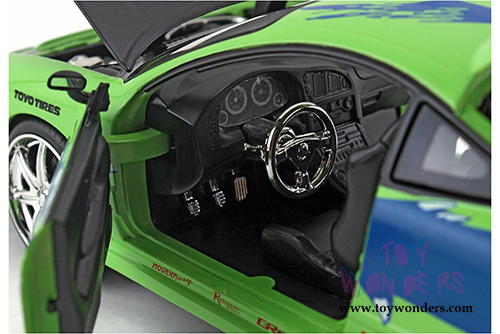 Jada Toys Fast & Furious - Brian's Mitsubishi Eclipse Hardtop (1995, 1/24 scale diecast model car, Lime Green) 97603/4