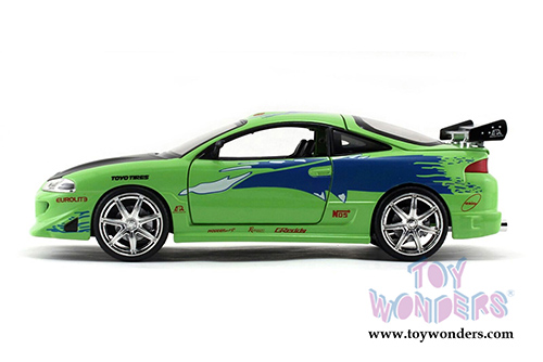 Jada Toys Fast & Furious - Brian's Mitsubishi Eclipse F8 "The Fate of the Furious" Movie (1995, 1/32 scale diecast model car, Lime Green) 97609