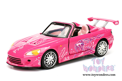 Jada Toys Fast & Furious - Suki's Honda S2000 Convertible F8 "The Fate of the Furious" Movie (2001, 1/32 scale diecast model car, Pink) 97610
