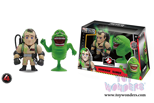 Jada Toys Ghostbusters - Slimed Peter Venkman and Slimer Twin Pack (4" diecast model toy, Khaki/Green) 97719