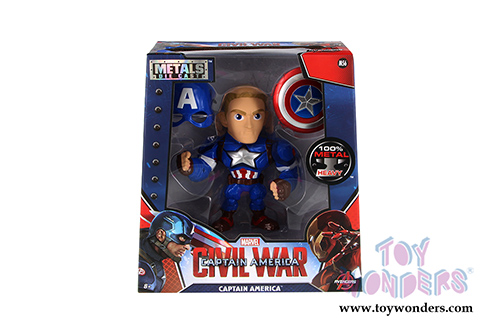 Jada Toys - Metals Die Cast | Captain America: Civil War  - Captain America Figure (6" diecast model toy, Blue/White/Red) 97723