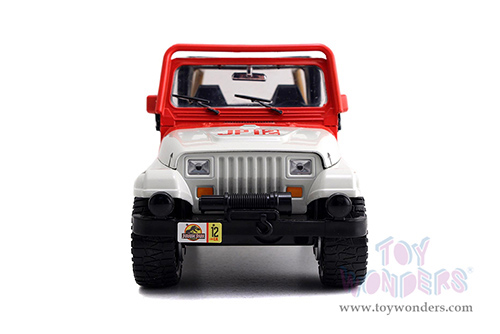 Jada Toys - Hollywood Rides | Jurassic World - Jeep® Wrangler (1992, 1/24 scale diecast model car, White/Red) 97806/4