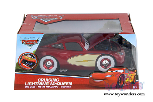 Jada Toys - Disney Pixar CARS | Cruising Lightning McQueen (1/24 diecast model toy, Red) 98101