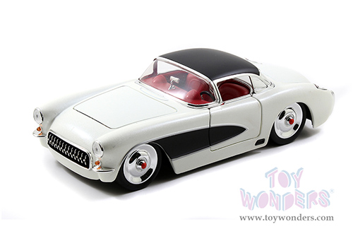 Jada Toys Bigtime Muscle - Chevrolet® Corvette® (1957, 1/24 scale diecast model car, White/Black) 98161/4