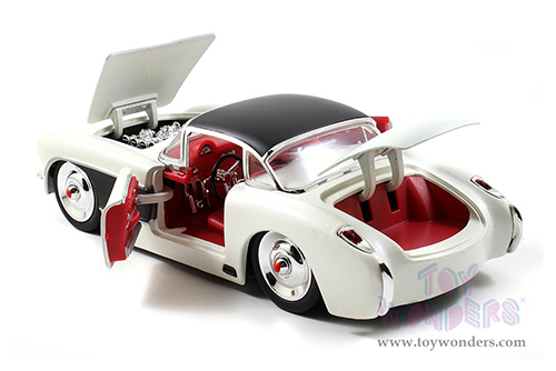 Jada Toys Bigtime Muscle - Chevrolet® Corvette® (1957, 1/24 scale diecast model car, White/Black) 98161/4