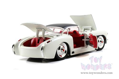 Jada Toys Bigtime Muscle - Chevrolet® Corvette® (1957, 1/24 scale diecast model car, White/Black) 98161/4