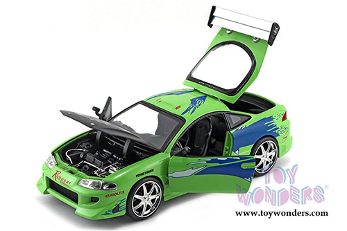 Jada Toys Fast & Furious - Brian's Mitsubishi Eclipse Hardtop (1995, 1/24 scale diecast model car, Lime Green) 98205DP1