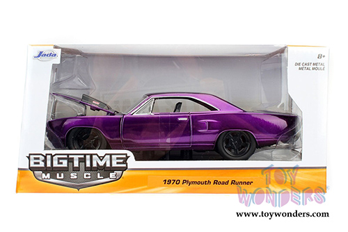 Jada Toys Bigtime Muscle - Plymouth Road Runner Hardtop (1970, 1/24 scale diecast model car, Asstd.) 98233WA1