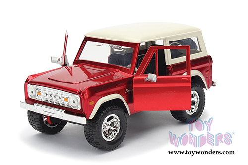 Jada Toys Just Trucks | Ford Bronco Hardtop (1973, 1/24 scale diecast model car, Candy Red) 98280