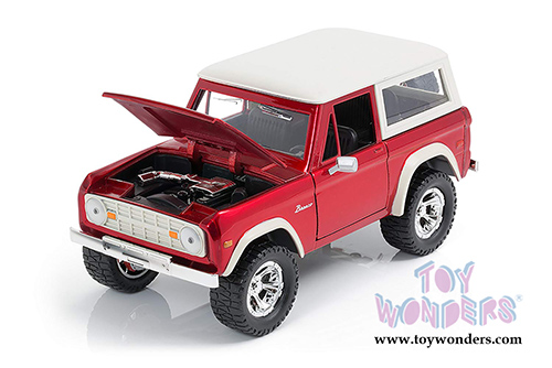 Jada Toys Just Trucks | Ford Bronco Hardtop (1973, 1/24 scale diecast model car, Candy Red) 98280