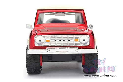 Jada Toys Just Trucks | Ford Bronco Hardtop (1973, 1/24 scale diecast model car, Candy Red) 98280