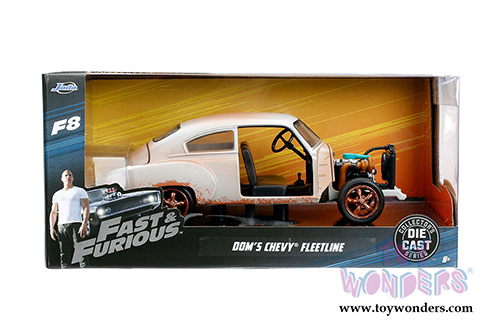 Jada Toys Fast & Furious - Dom's Chevy Fleetline F8 "The Fate of the Furious" Movie (1/24 scale diecast model car, Primer Grey) 98294