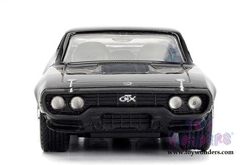 Jada Toys Fast & Furious - Dom's Dom's Plymouth GTX F8 "The Fate of the Furious" Movie  (1/32 scale diecast model car, Black) 98300