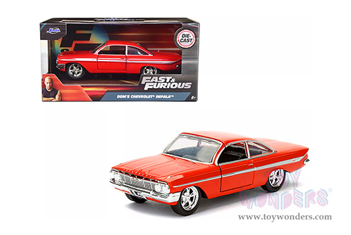 Jada Toys Fast & Furious - Dom's Chevy Impala F8 "The Fate of the Furious" Movie (1/32 scale diecast model car, Red) 98304/24