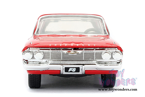 Jada Toys Fast & Furious - Dom's Chevy Impala F8 "The Fate of the Furious" Movie (1/32 scale diecast model car, Red) 98304