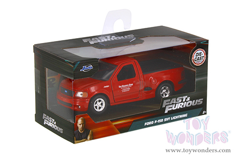Jada Toys Fast & Furious - Brian's Ford F-150 SVT Lightning F8 "The Fate of the Furious" Movie (1999, 1/32 scale diecast model car, Red) 98320