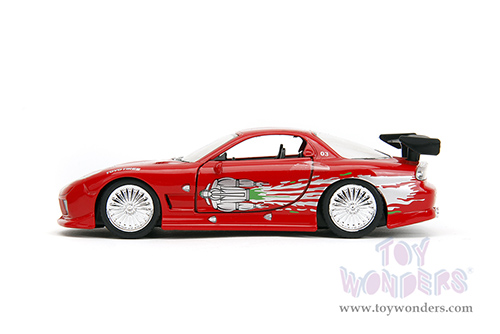 Jada Toys Fast & Furious - Dom's Mazda RX-7 F8 "The Fate of the Furious" Movie (1/32 scale diecast model car, Red) 98377